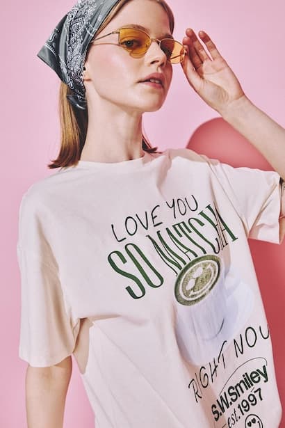 SmileyWorld Print Short Sleeve Oversize T-Shirt