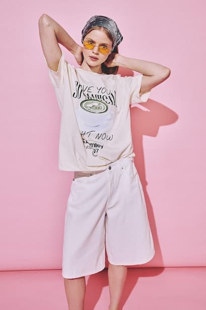 SmileyWorld Print Short Sleeve Oversize T-Shirt (٣)