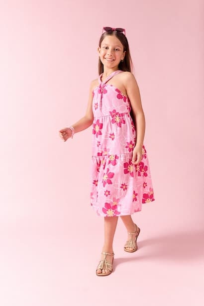 Girl Strappy Woven Dress