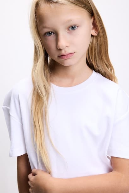 Girl Relaxed Fit Crew Neck Short Sleeve T-Shirt (٤)