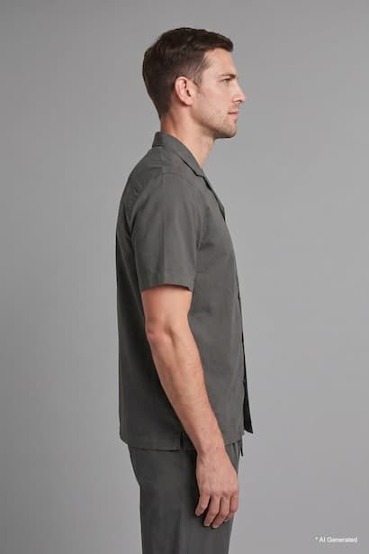 Regular Fit Cotton Short Sleeve Shirt (٣)