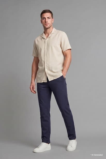 Regular Fit Cotton Beige Shirt