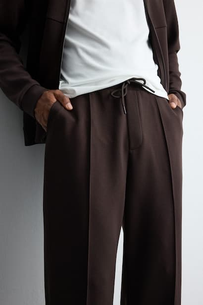 Baggy Fit Ultra Soft Scuba Fabric Elasticated Waist Jogger Sweatpants Trousers (٤)