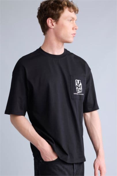 Boxy Fit Slogan Short Sleeve T-Shirt