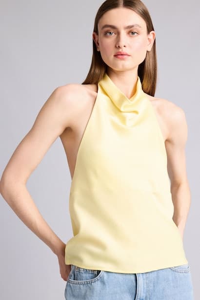 Regular Fit Degaje Neck Sleeveless Blouse (٣)