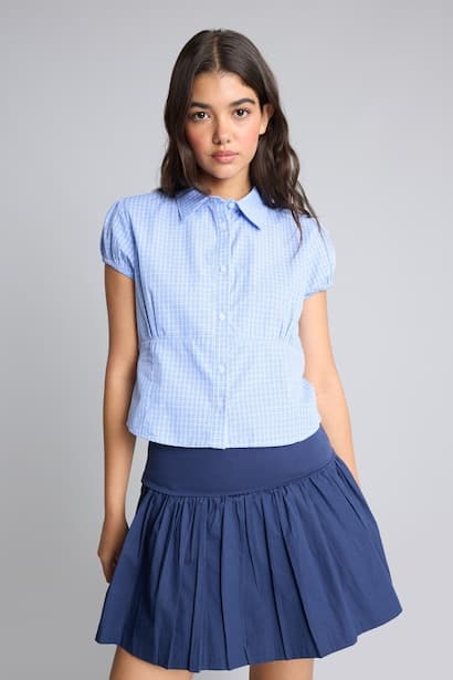 Slim Fit Checked 100% Cotton Short Sleeve Shirt (3)