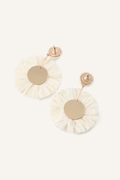 Woman Straw Look Daisy Shaped Dangle Earrings Jewellery (٣)