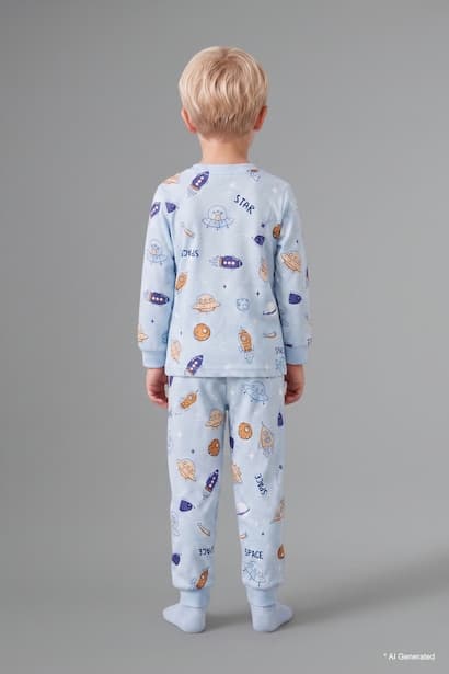 Baby Boy Top and Elastic Waist Bottom 2 Piece Pyjama Set Homewear (٣)