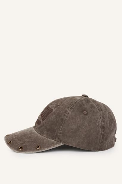 Woman Brown Denim Cap Hat (٣)
