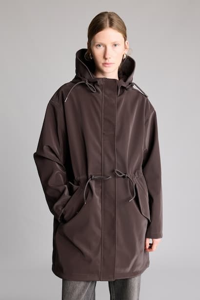 Regular Fit Faux Leather Raincoat (3)