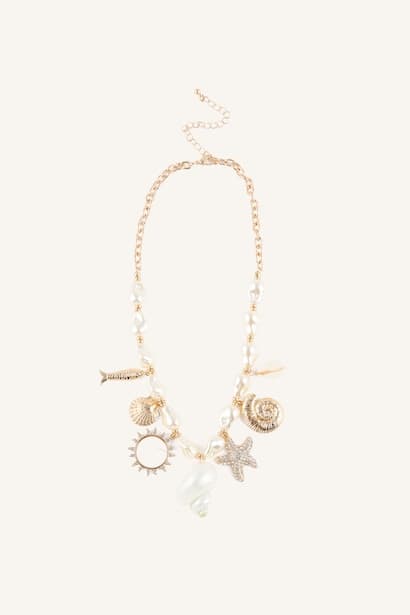 Woman Sea-Themed Metal Necklace (3)