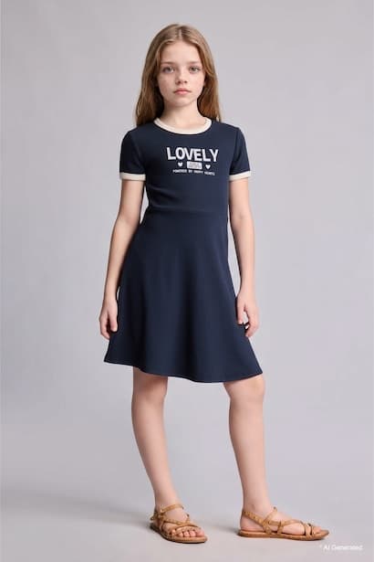Girl Sleeveless Knitted Dress