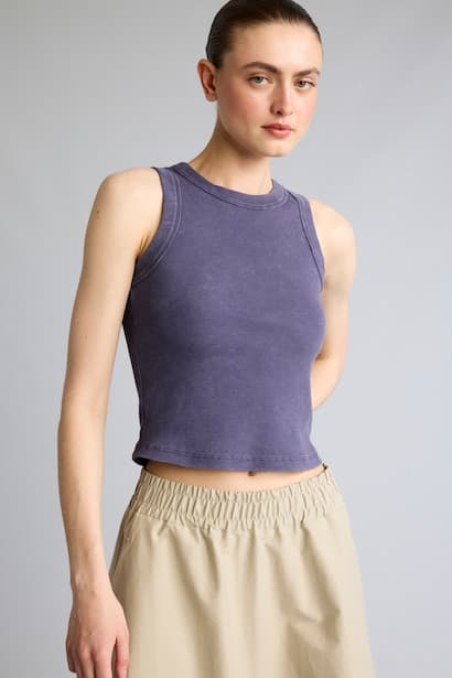 Slim Fit Crew Neck Sleeveless Tank Top