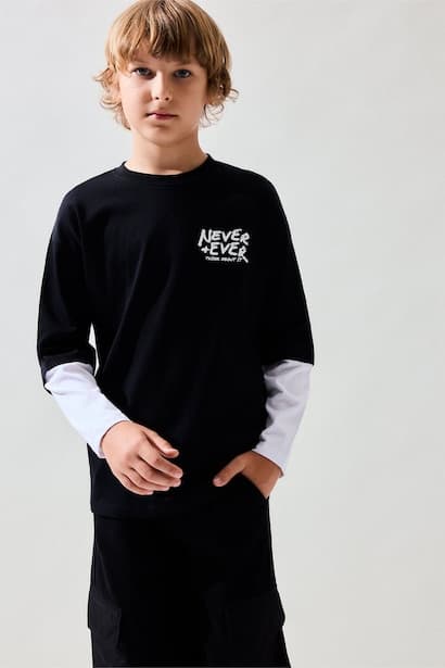 Boy Regular Fit 100% Cotton Long Sleeve T-Shirt (3)