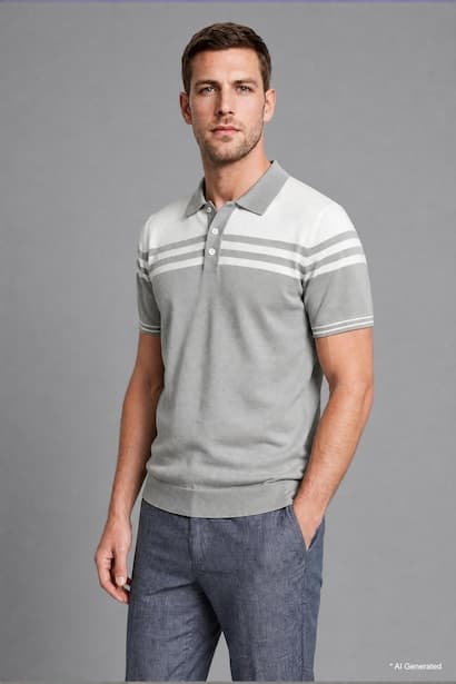Standard Fit Knitwear Short Sleeve Polo T-Shirt