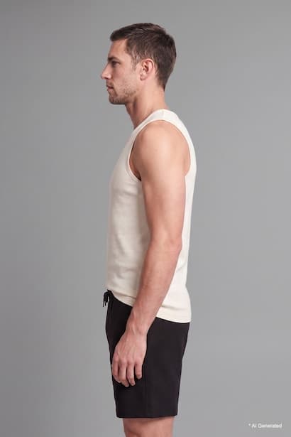 Regular Fit Crew Neck Sleeveless Tank Top (٣)