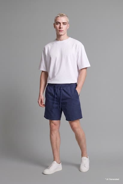 Baggy Fit Elastic Waist Shorts