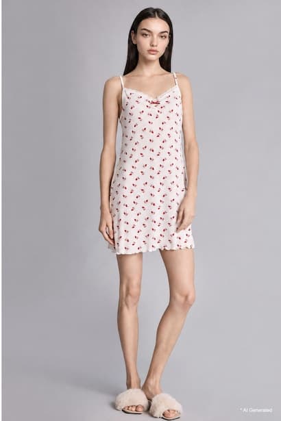 Regular Fit V-Neck Nightgown