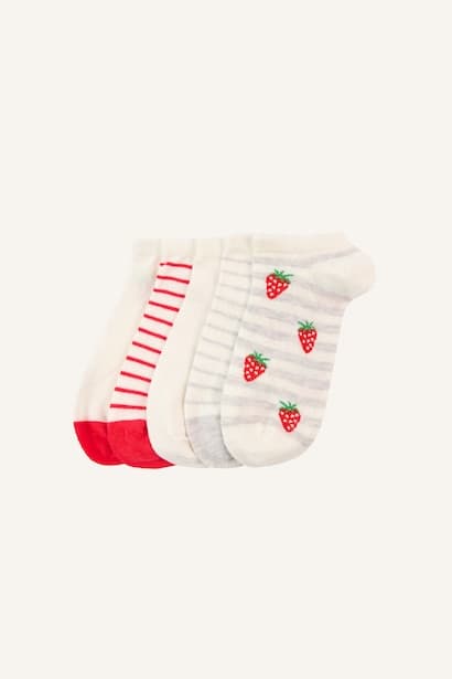 5-Pack Seamless Fruit Print Cotton Short Socks