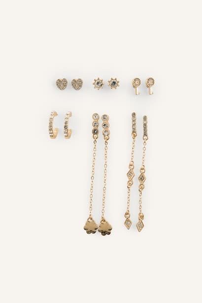 Woman 6-Pack Gold Earrings