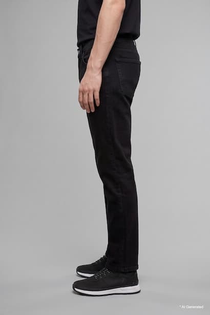 Straight Fit Regular Waist Straight Leg Jeans Denims (3)