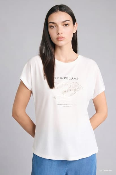 Regular Fit Crew Neck Floral Short Sleeve T-Shirt