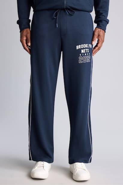 Relaxed Fit NBA Brooklyn Nets Scuba Fabric Sweatpants Trousers (٣)
