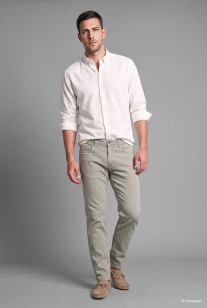 Normal Waist Tapered Fit Long Trousers