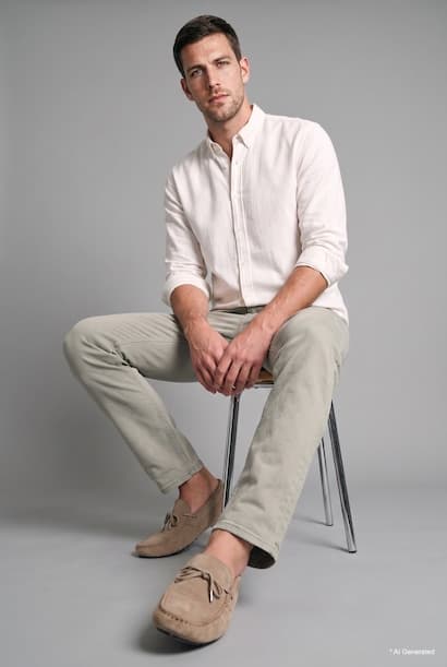 Normal Waist Tapered Fit Long Trousers (٤)