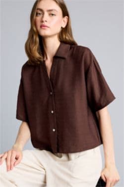 Regular Fit Shirt Collar Short Sleeve Shirt