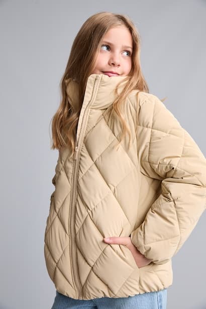 Girl Water-Repellent High Neck Puffer Jacket Coat (٣)
