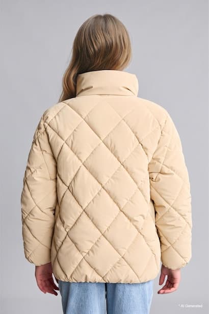 Girl Water-Repellent High Neck Puffer Jacket Coat (4)