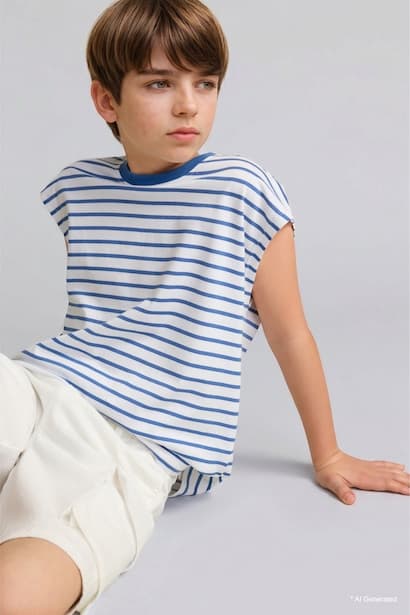 Boy 100% Cotton Striped Tank Top