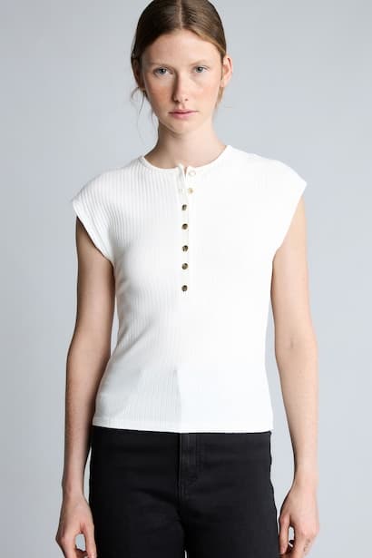 Slim Fit Ribbed Crew Neck Tank Top