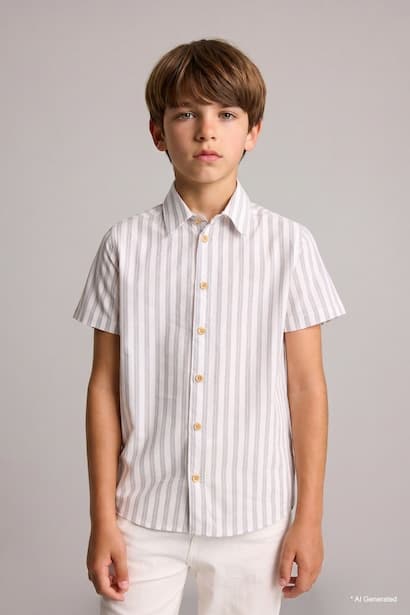 Boy Regular Fit Striped Short Sleeve Shirt