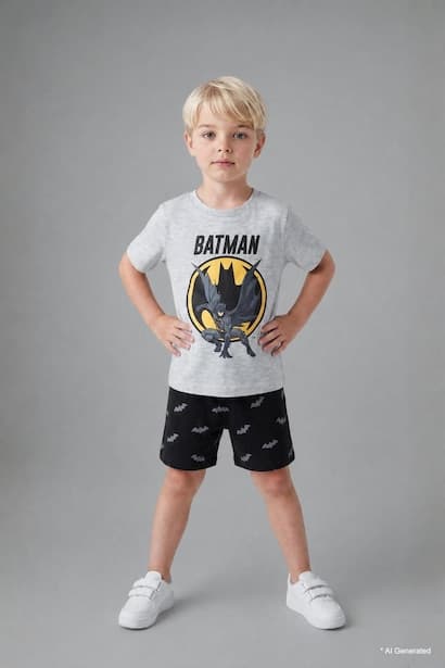 Baby Boy Batman Licensed 2 Piece Pajama Set Homewear (٤)