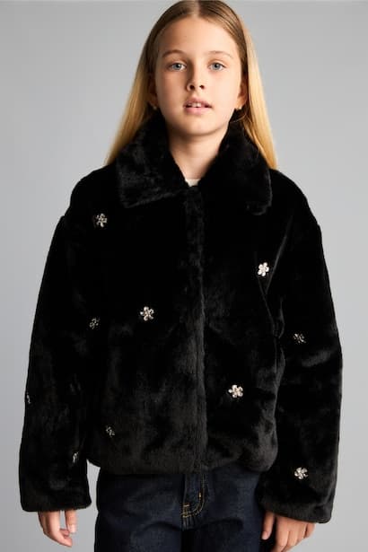 Girl Polo Collar Jacket Coat