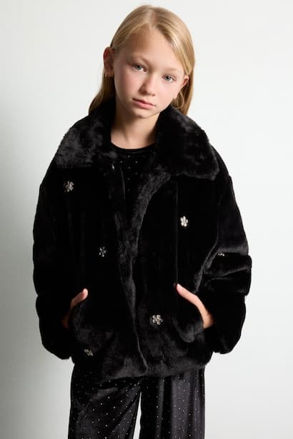 Girl Polo Collar Jacket Coat