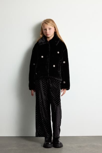 Girl Polo Collar Jacket Coat (٢)