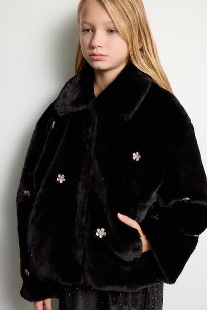 Girl Polo Collar Jacket Coat (٣)