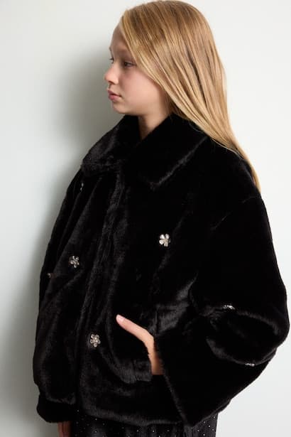 Girl Polo Collar Jacket Coat (٤)