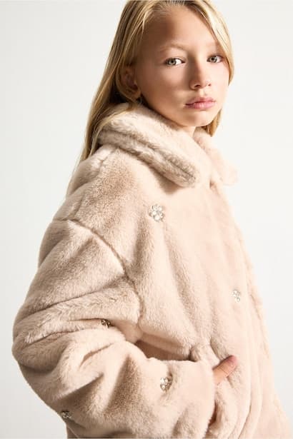 Girl Polo Neck Jacket Coat (٣)