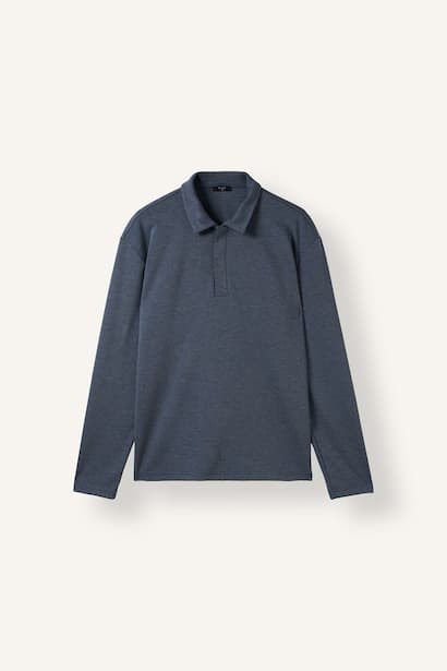 Polo Collar Long Sleeve Sweatshirt (4)