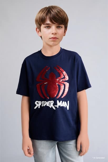 Boy Regular Fit Marvel Spiderman Short Sleeve T-Shirt (٣)