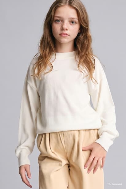 Girl Regular Fit Crew Neck Pullover
