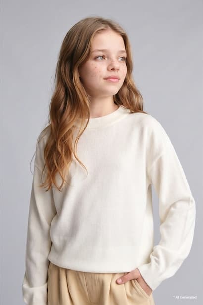 Girl Regular Fit Crew Neck Pullover (3)