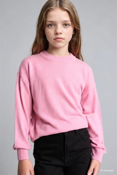 Girl Regular Fit Dark Pink Pullover