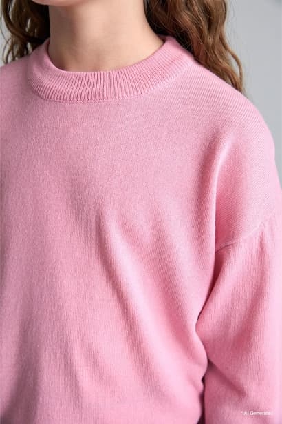 Girl Regular Fit Dark Pink Pullover (4)
