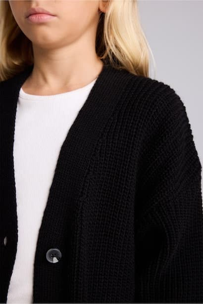 Girl Ribbed Knit Basic Cardigan (4)