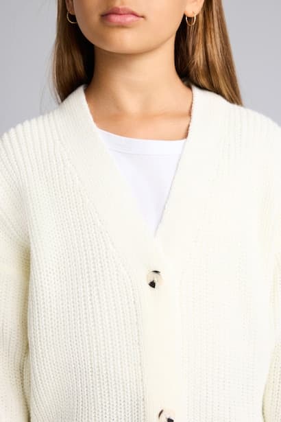 Girl Ribbed Knit Basic Cardigan (4)
